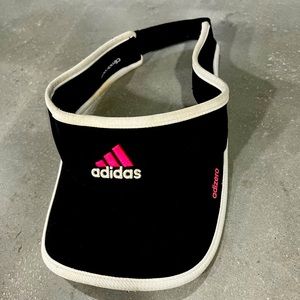 Black Adidas visor with white trim